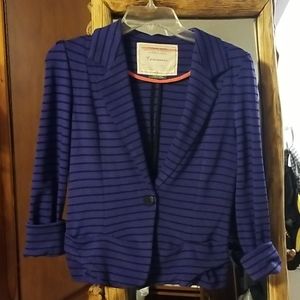Anthropologie Cartonnier stripe blue blazer